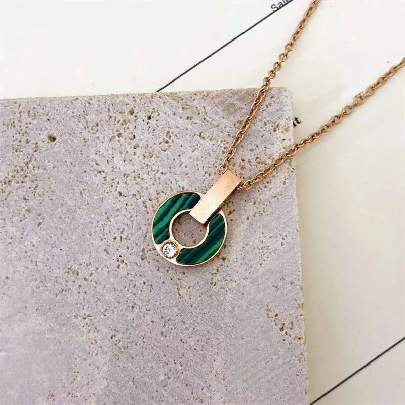Stainless Steel Designer Mother of Pearl Necklace