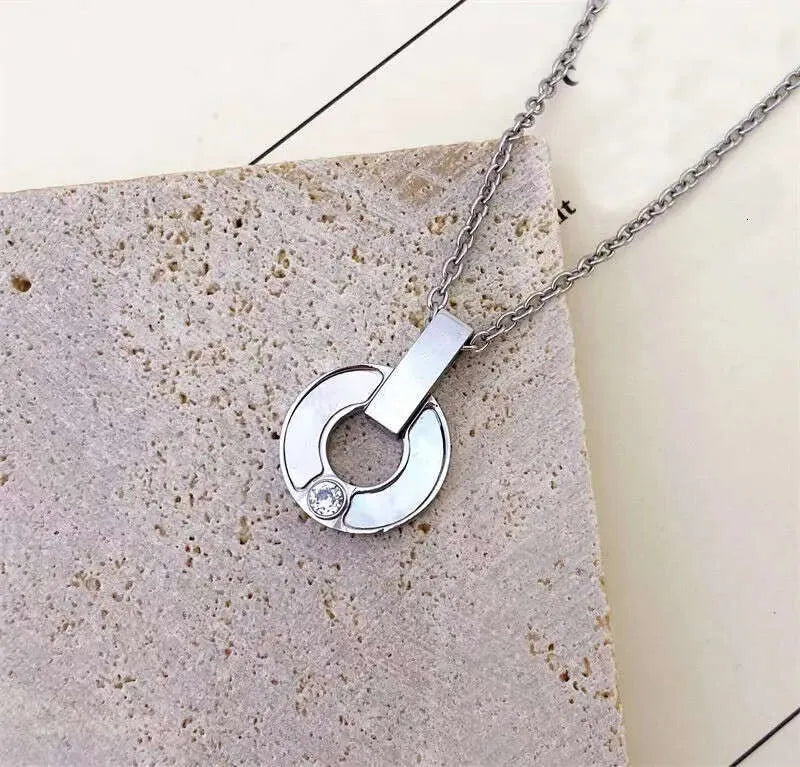 Stainless Steel Designer Mother of Pearl Necklace