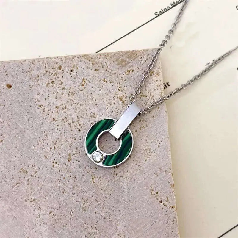 Stainless Steel Designer Mother of Pearl Necklace