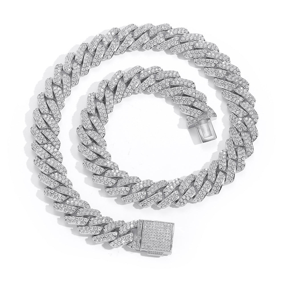 Hip hop Diamond Cuban Chain Personalized Zircon Necklace Men's Versatile High End Trendy Jewelry