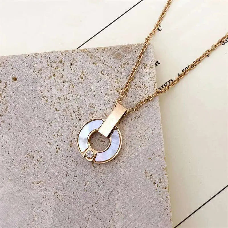 Stainless Steel Designer Mother of Pearl Necklace