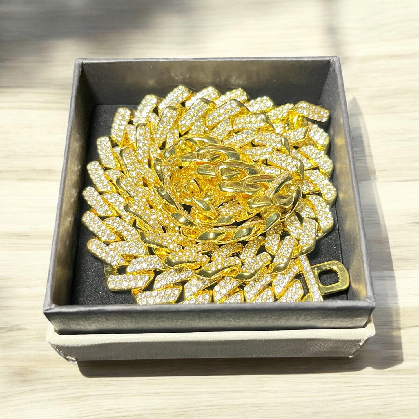 Gold Moissanite Miami Cuban Chain
