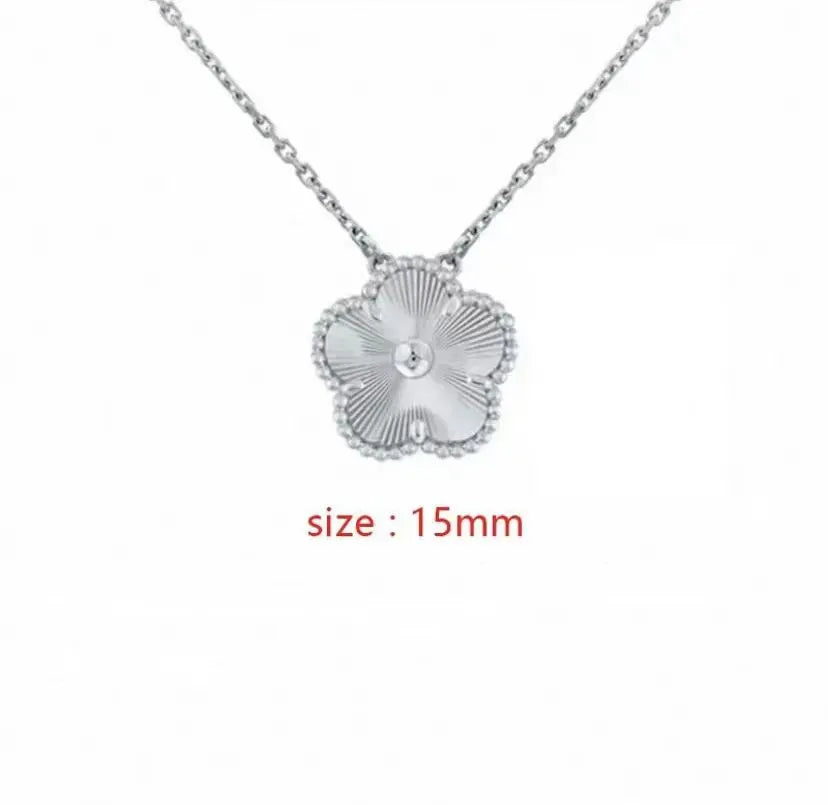 Plated Clover Pearl Pendant Necklace