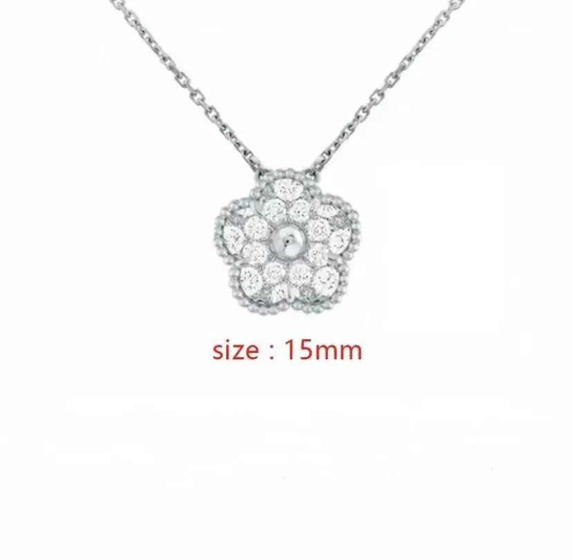 Plated Clover Pearl Pendant Necklace