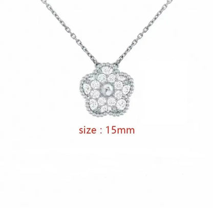 Plated Clover Pearl Pendant Necklace