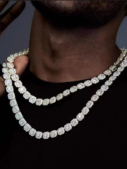 Moissanite Diamond Cuban Link 10mm Tennis Chain