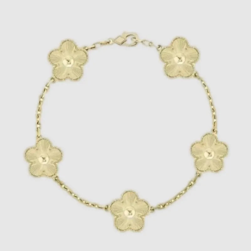 Designer Four-Leaf Clover Mother-of-Pearl Bracelet