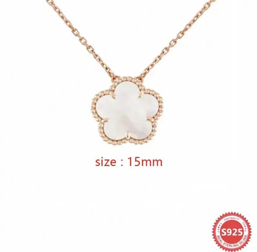 Plated Clover Pearl Pendant Necklace