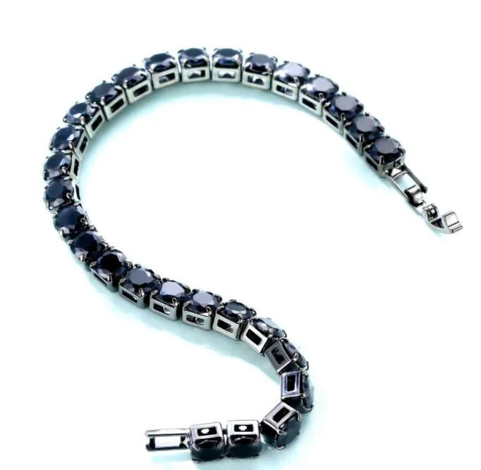 Hip Hop 4mm CZ Tennis Bracelet - Unisex Silver Crystal Chain