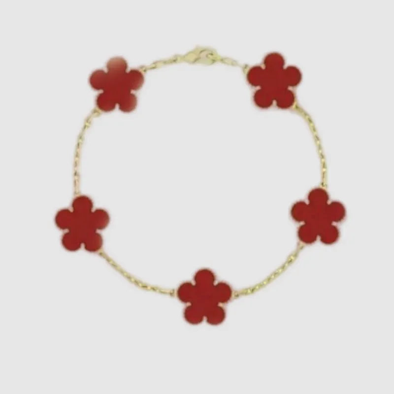 Designer Four-Leaf Clover Mother-of-Pearl Bracelet