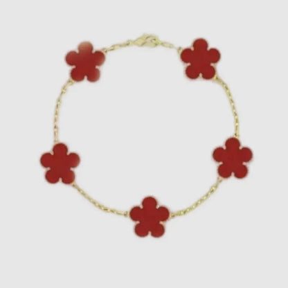 Designer Four-Leaf Clover Mother-of-Pearl Bracelet