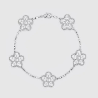 Designer Four-Leaf Clover Mother-of-Pearl Bracelet