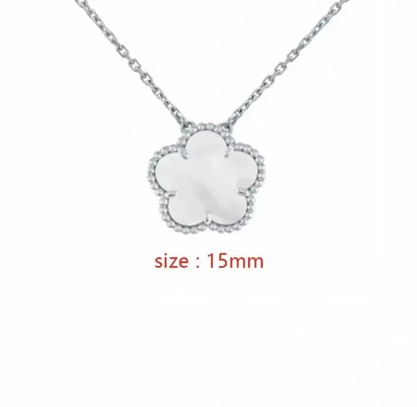 Plated Clover Pearl Pendant Necklace