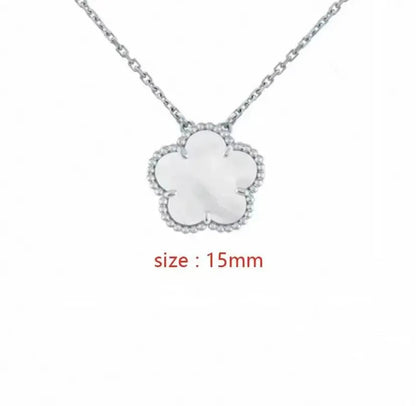 Plated Clover Pearl Pendant Necklace