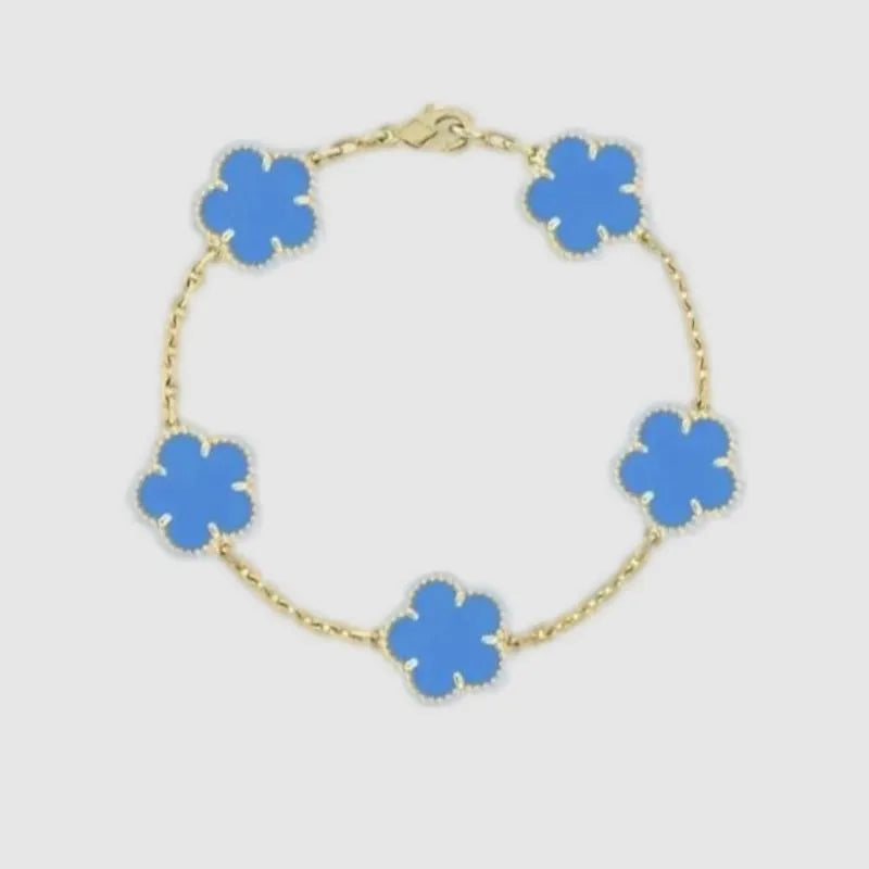 Designer Four-Leaf Clover Mother-of-Pearl Bracelet