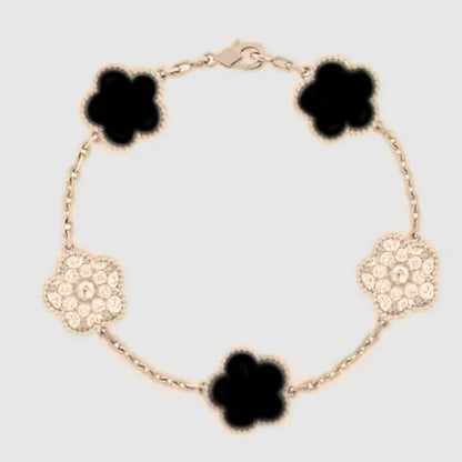 Designer Four-Leaf Clover Mother-of-Pearl Bracelet