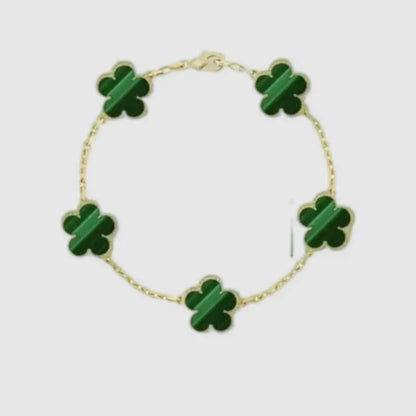 Designer Four-Leaf Clover Mother-of-Pearl Bracelet