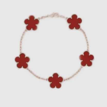 Designer Four-Leaf Clover Mother-of-Pearl Bracelet