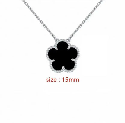 Plated Clover Pearl Pendant Necklace