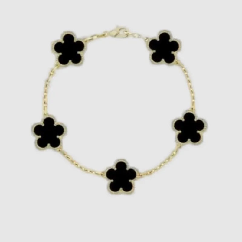 Designer Four-Leaf Clover Mother-of-Pearl Bracelet