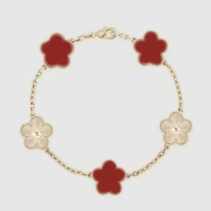 Designer Four-Leaf Clover Mother-of-Pearl Bracelet