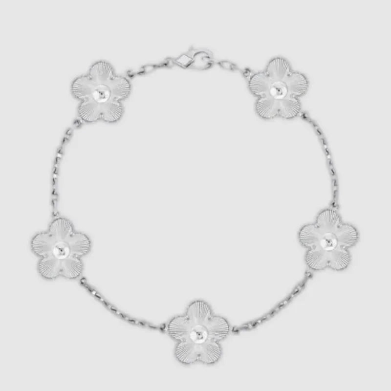 Designer Four-Leaf Clover Mother-of-Pearl Bracelet