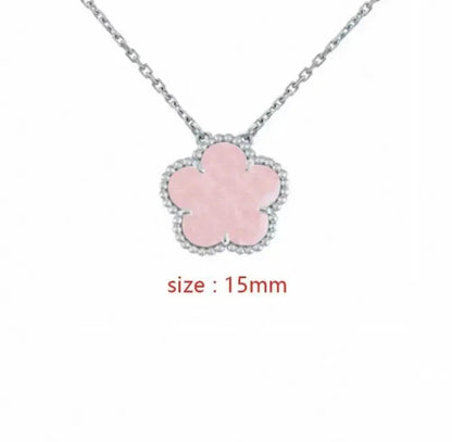 Plated Clover Pearl Pendant Necklace