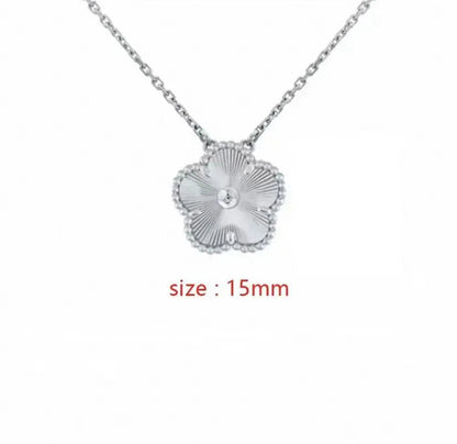 Plated Clover Pearl Pendant Necklace