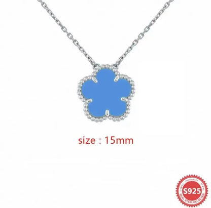 Plated Clover Pearl Pendant Necklace