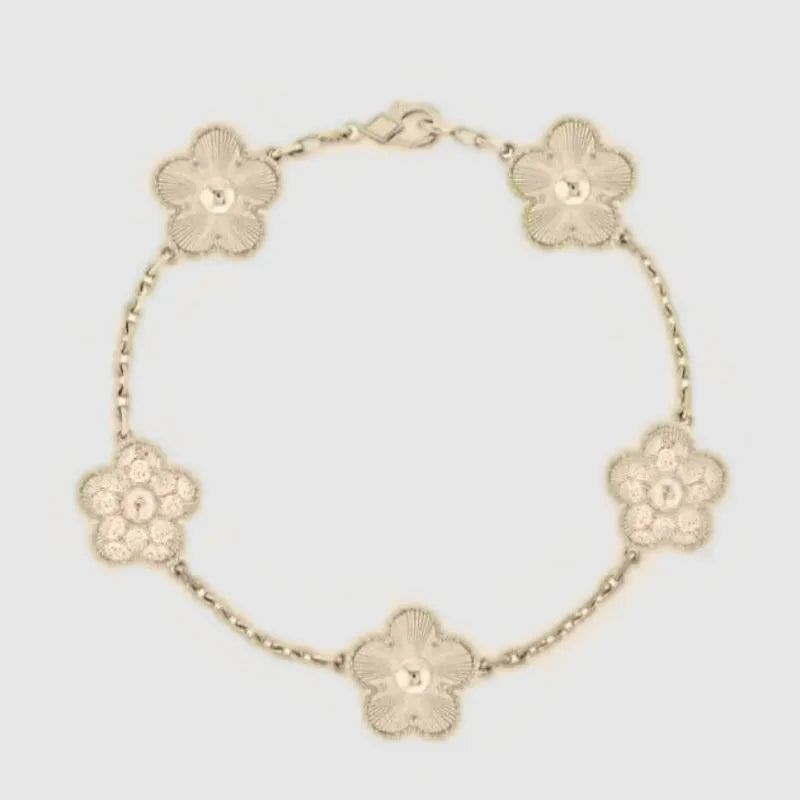 Designer Four-Leaf Clover Mother-of-Pearl Bracelet