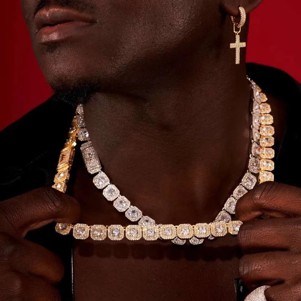Moissanite Diamond Cuban Link 10mm Tennis Chain