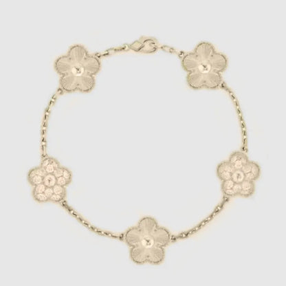 Designer Four-Leaf Clover Mother-of-Pearl Bracelet