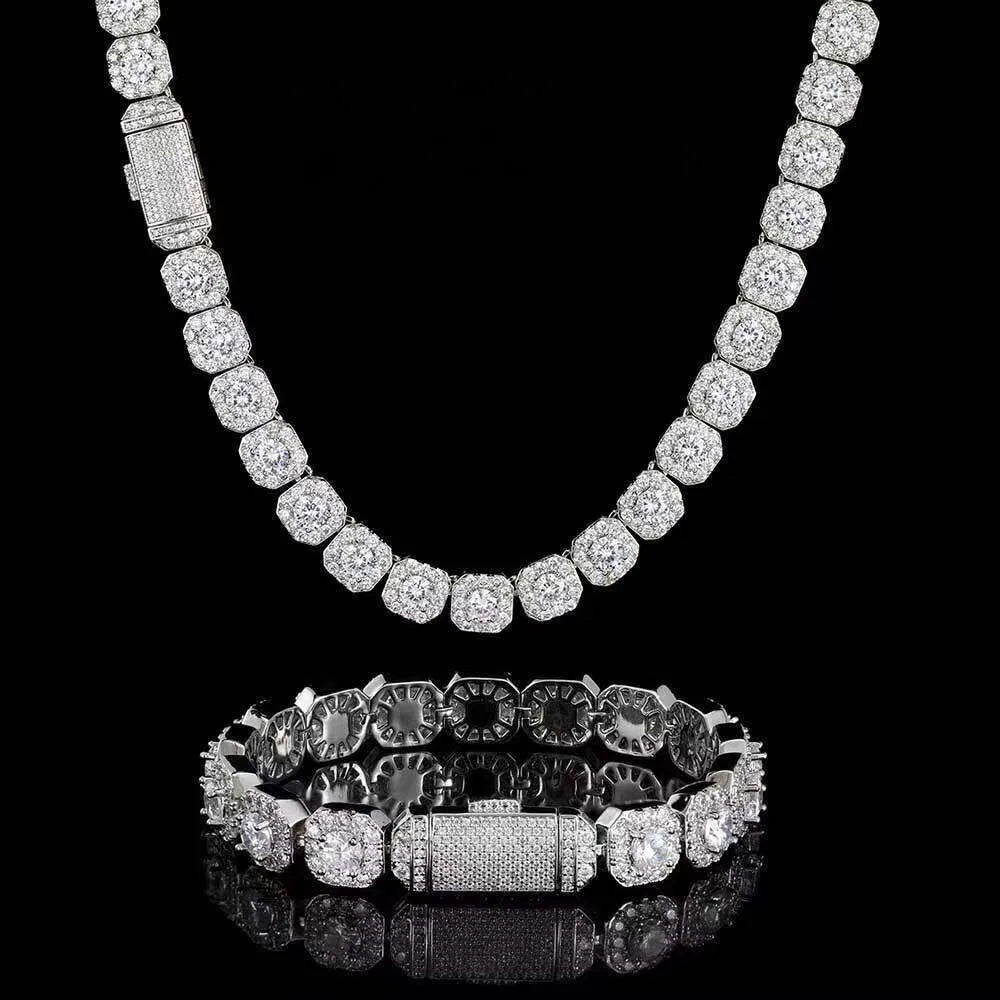 Moissanite Diamond Cuban Link 10mm Tennis Chain