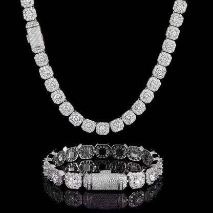 Moissanite Diamond Cuban Link 10mm Tennis Chain